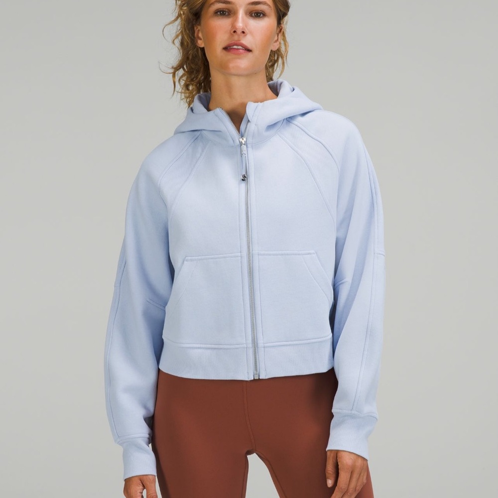NWT 🍋 Lululemon Blue Linen Scuba Oversized Full Zip Hoodie Size XS/S